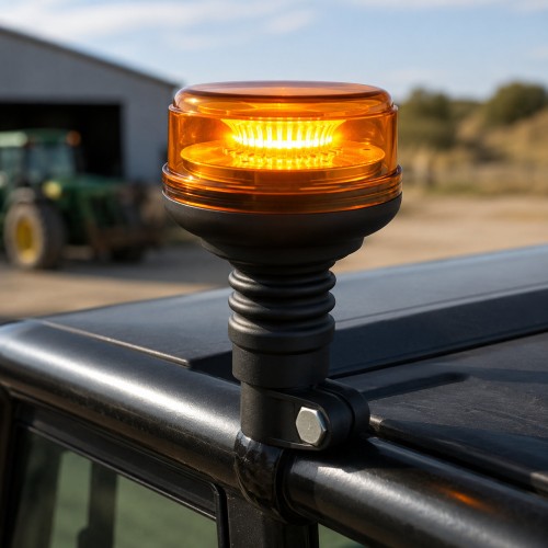 Csőre szerelhető 12/24V-os LED-es, narancssárga villogófény, Autolife 23152