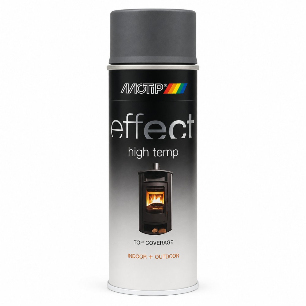 Hőálló, kül- és beltéri antracid szürke festék (800°C) 400 ml Motip 302403