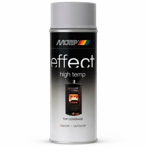 Hőálló, kül- és beltéri ezüst festék (800°C) 400 ml Motip 302402