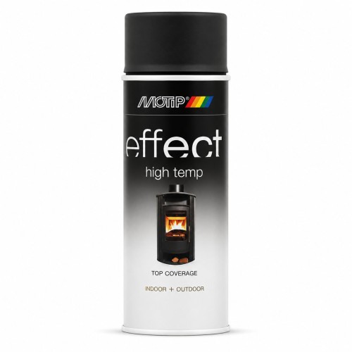 Hőálló, kül- és beltéri fekete festék (800°C) 400 ml Motip 302401