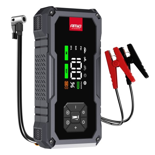 Indítás segítő multifunkciós egység 4:1, kompresszor, power bank, lámpa, Amio 04674