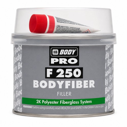 Kétkomponensű üvegszálas kitt edzővel 250 gr. HB Body F 250 