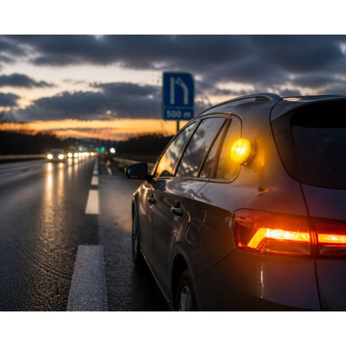 Vészvillogó mágneses biztonsági jelzőlámpa, sárga/fehér, Gigowatt V16