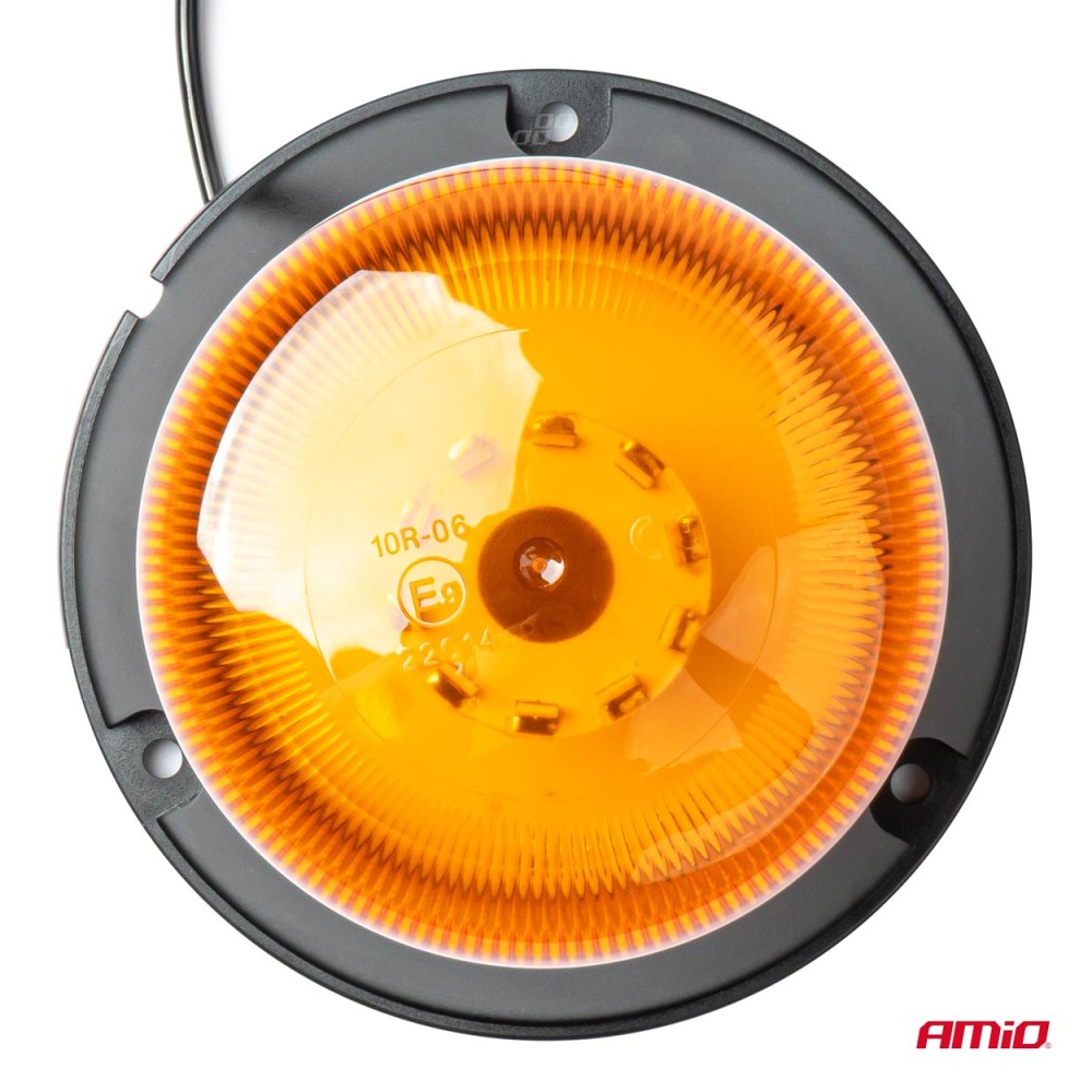 Villogófény, 60 LED-es, IP66 narancssárga, W22M 12V/24V, AMIO 03337