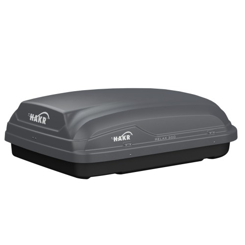 Tetőcsomagtartó box, szürke, 300 liter, Hakr Relax 300