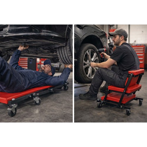 Aláfekvő és műhelyszék 2:1-ben, állítható 6db kerékkel, MaxSpeed