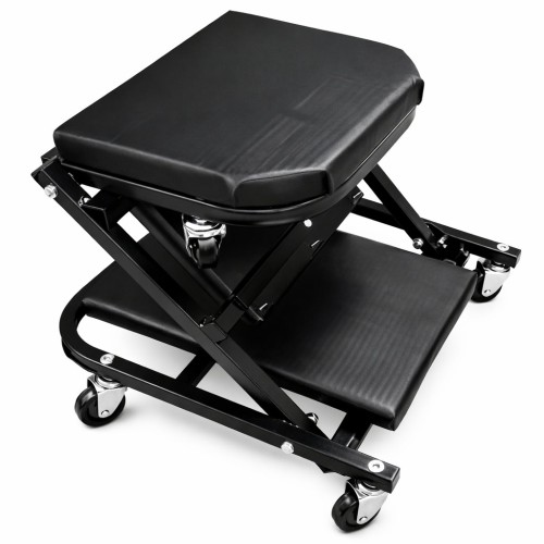 Aláfekvő, műhelyszék 2:1-ben, 6 kerekes, fekete, MaxSpeed