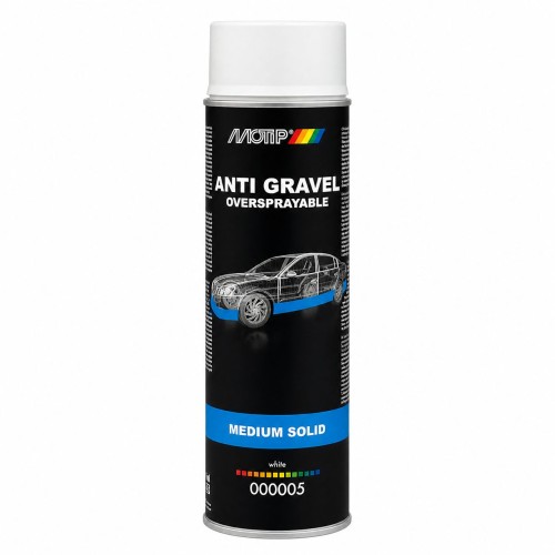Alvázvédő spray kavicsfelverődés ellen fehér (festhető) 500 ml Motip Motip Anti Stone Chip spray 0005