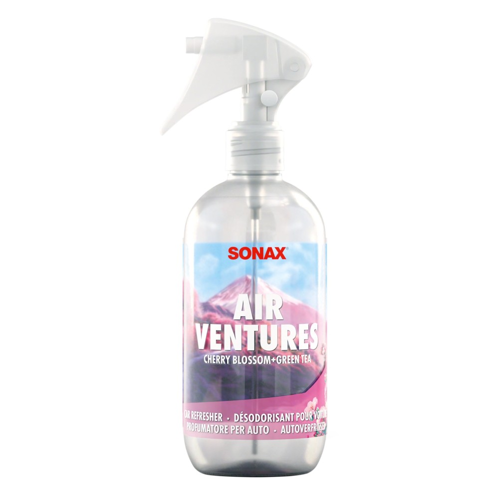 Autóparfüm spray, cseresznyevirág-zöld tea, 300 ml, Sonax AirVen­tures Cherry Blossom+Green Tea