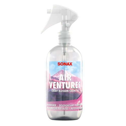 Autóparfüm spray, cseresznyevirág-zöld tea, 300 ml, Sonax AirVen­tures Cherry Blossom+Green Tea