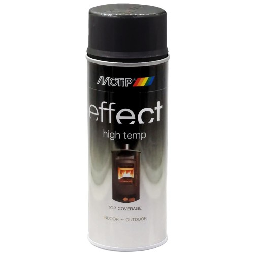 Hőálló, kül- és beltéri fekete festék (800°C) 400 ml Motip 302401