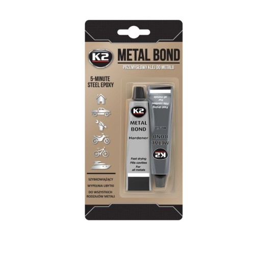 Kétkomponensű gyorskötésű epoxi fém ragasztó 57g, K2 Metal Bond B116N