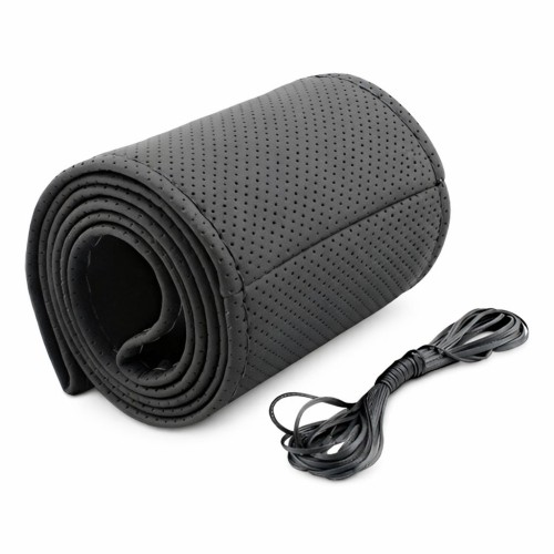 Kormányvédő, varrható bőr (lyukacsos), fekete színben 40cm