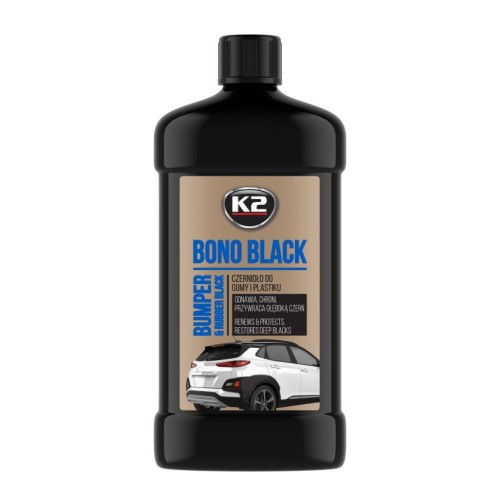 Műanyag- és gumiápoló és kondicionáló feketítő krém 500 ml, K2 Bono Black K035