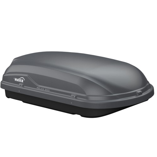Tetőcsomagtartó box, szürke, 300 liter, Hakr Relax 300