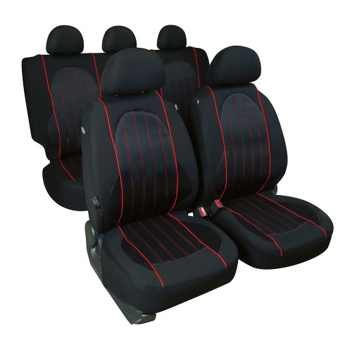 Üléshuzat garnitúra fekete, piros varással 9db-os, Lampa Alyssa
