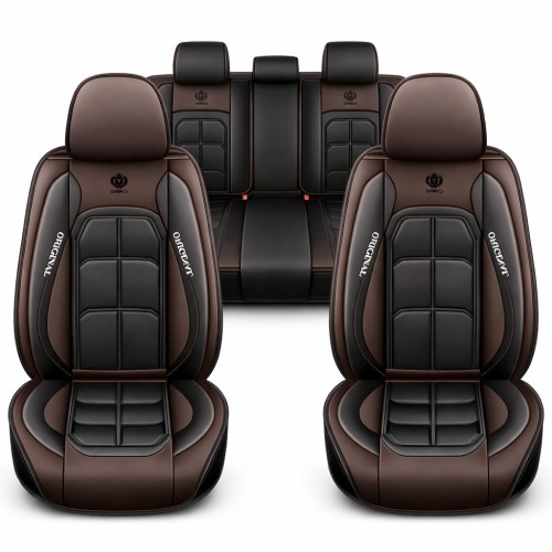 Üléshuzat szett, PU bőr, fekete-kávé, Sonsang Prémium