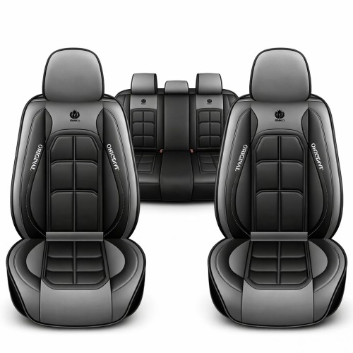 Üléshuzat szett, PU bőr, szürke-fekete, Sonsang, Prémium