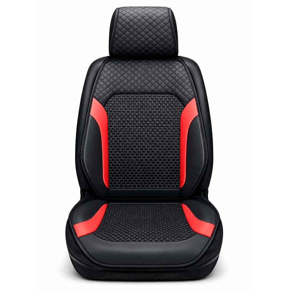 Ülésvédő, szellőző, prémium fekete-piros, darabos Ice Silk, Autolife 02362