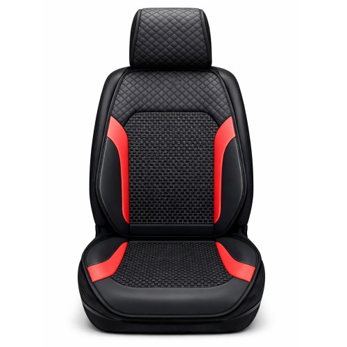 Ülésvédő, szellőző, prémium fekete-piros, Ice Silk, Autolife 02362