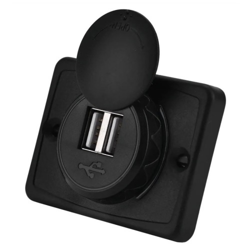 Beépíthető, vízálló dupla USB aljzat 3100 mAh 12/24V, Autolife 13337