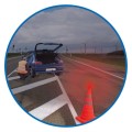 Bója, összecsukható, narancssárga, 48 cm, LED-es, Autolife 1636