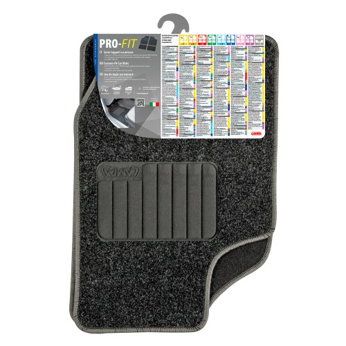 Textilszőnyeg, univerzális, fekete, 4db-os, Lampa Pro-Fit PF-6