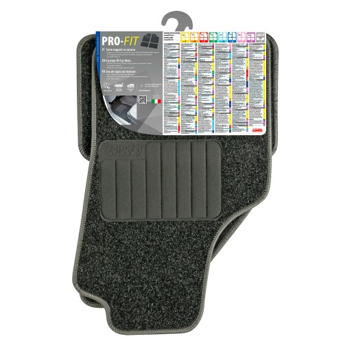 Textilszőnyeg, univerzális, fekete, 4db-os, Lampa Pro-Fit PF-7 custom-fit