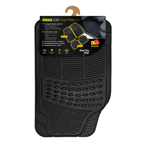 Autószőnyeg, PVC, univerzális 4db-os fekete, vágható, Lampa Mirage Slim Gran Pree