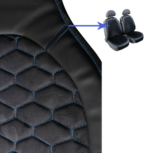 Ülésvédő, univerzális fekete-kék, skeentex és mikroszálas velúr, Lampa Daytona