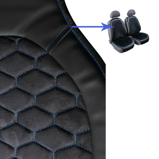 Ülésvédő, univerzális fekete-kék, skeentex és mikroszálas velúr, Lampa Daytona Ülésvédő, univerzális fekete-kék, skeentex és mikroszálas velúr, Lampa Daytona