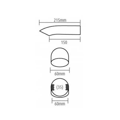 Kipufogóvég 60 mm, hajlított, krómozott prémium Paragi