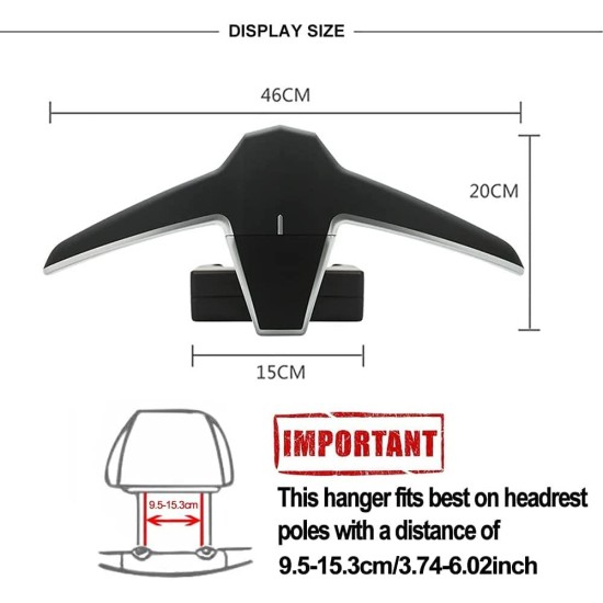 Vállfa autóba fejtámlára, akasztóval, Carpoint