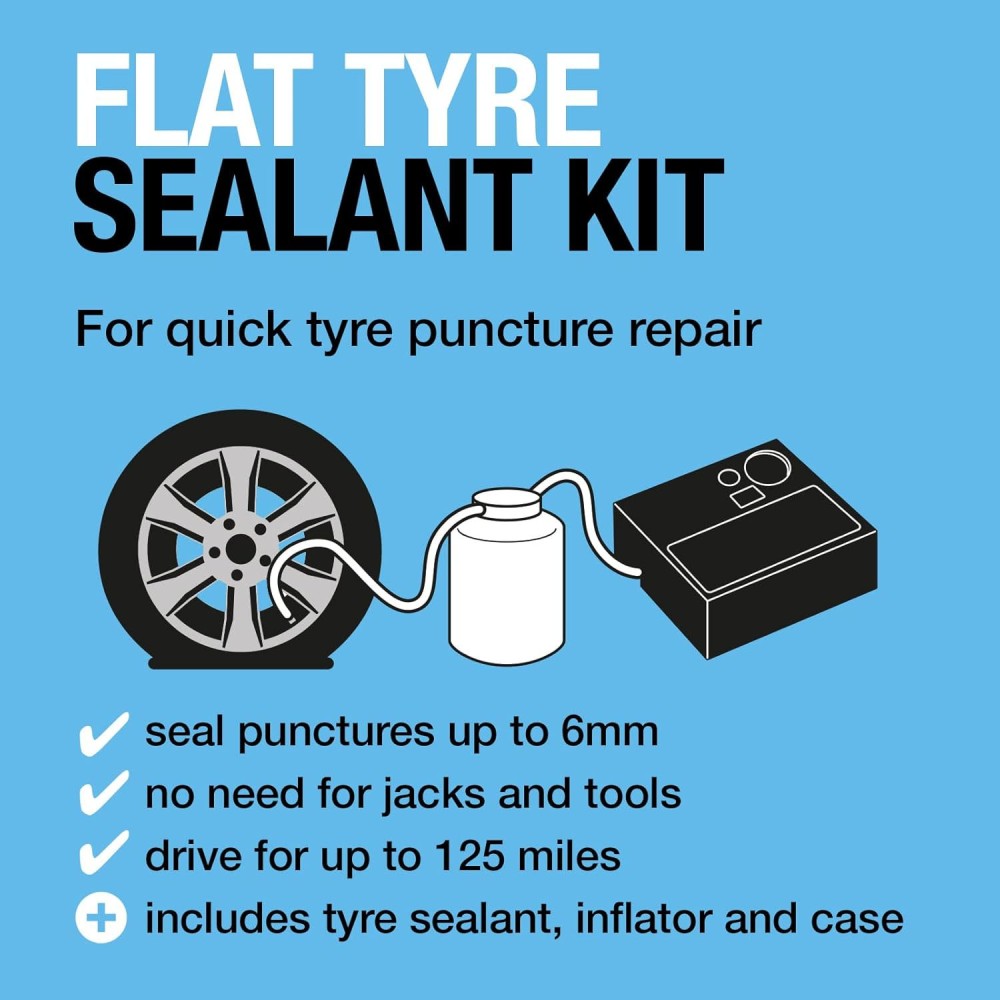 Defektjavító készlet kompresszorral 12V, Ring RTK4