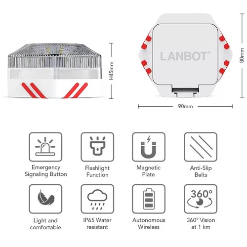 Vészvillogó mágneses biztonsági sárga jelzőlámpa MaxSpeed V16