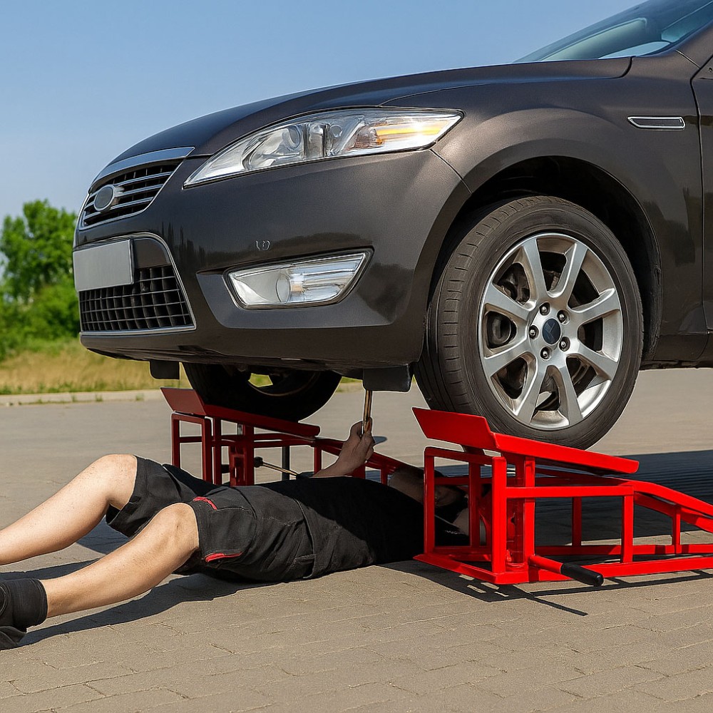 Autószereléshez acél rámpa 2 Tonnás emelővel, párban AFHM T01K9191