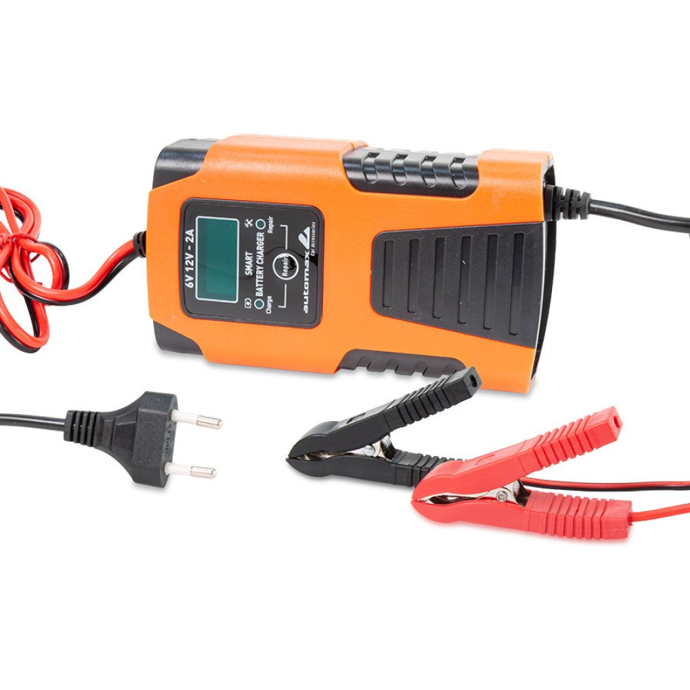 Autó és motorkerékpár akkumulátor töltő 6/12V/2A Smart AM2874