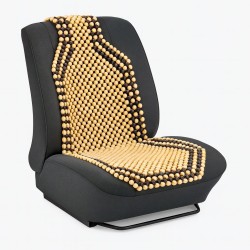 Fagolyós natúr-világosbarna ülésvédő