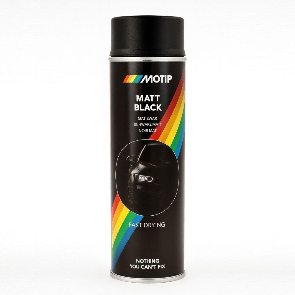 Festék, matt fekete 400 ml, Motip Matt Black Paint