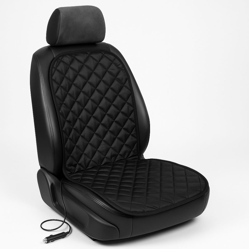 Fűthető ülésvédő 12V / 35W, fekete, steppelt mintával Maxspeed WY9504