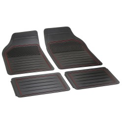 Gumiszőnyeg 4db-os garnitúra, univerzális, vágható, fekete-piros, Bottari