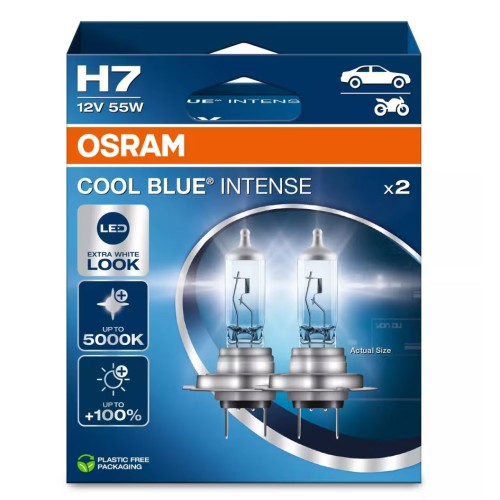 Izzó 12V/55W/H7 2db/+100% 5000K Osram Cool Blue Intense Nextgen 64210CBN