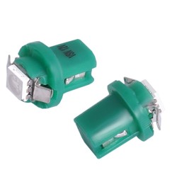 Izzó 12V műszerfalizzó LED 2db (B8,5D) zöld 58924