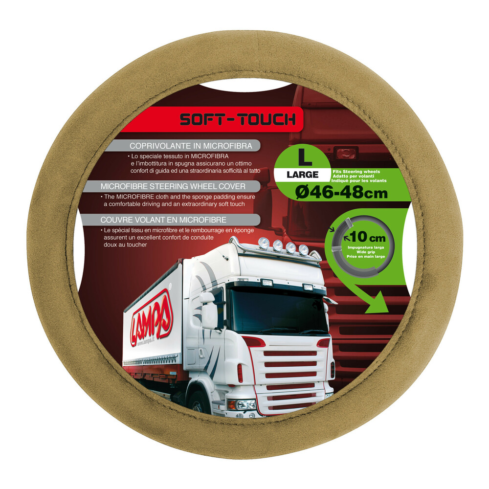 Kormányvédő 46-48cm, bézs, mikroszálas, Lampa Soft Touch