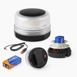 Mágneses tetővillogó (narancssárga / fehér), akkumulátoros és szivargyújtós 12/24V FL-WL845WB Mágneses tetővillogó (narancssárga / fehér), akkumulátoros és szivargyújtós 12/24V FL-WL845WB