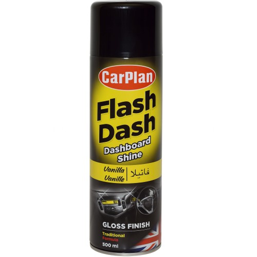 Műszerfalápoló, selyemfényű, vanília illatú spray 500 ml, CarPlan Flash Dash Satin Vanilla