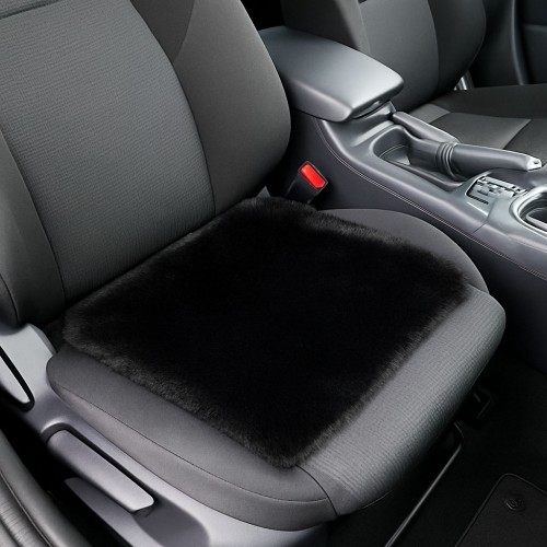 Ülésvédő, puha szőrös, fekete, Autolife 01884