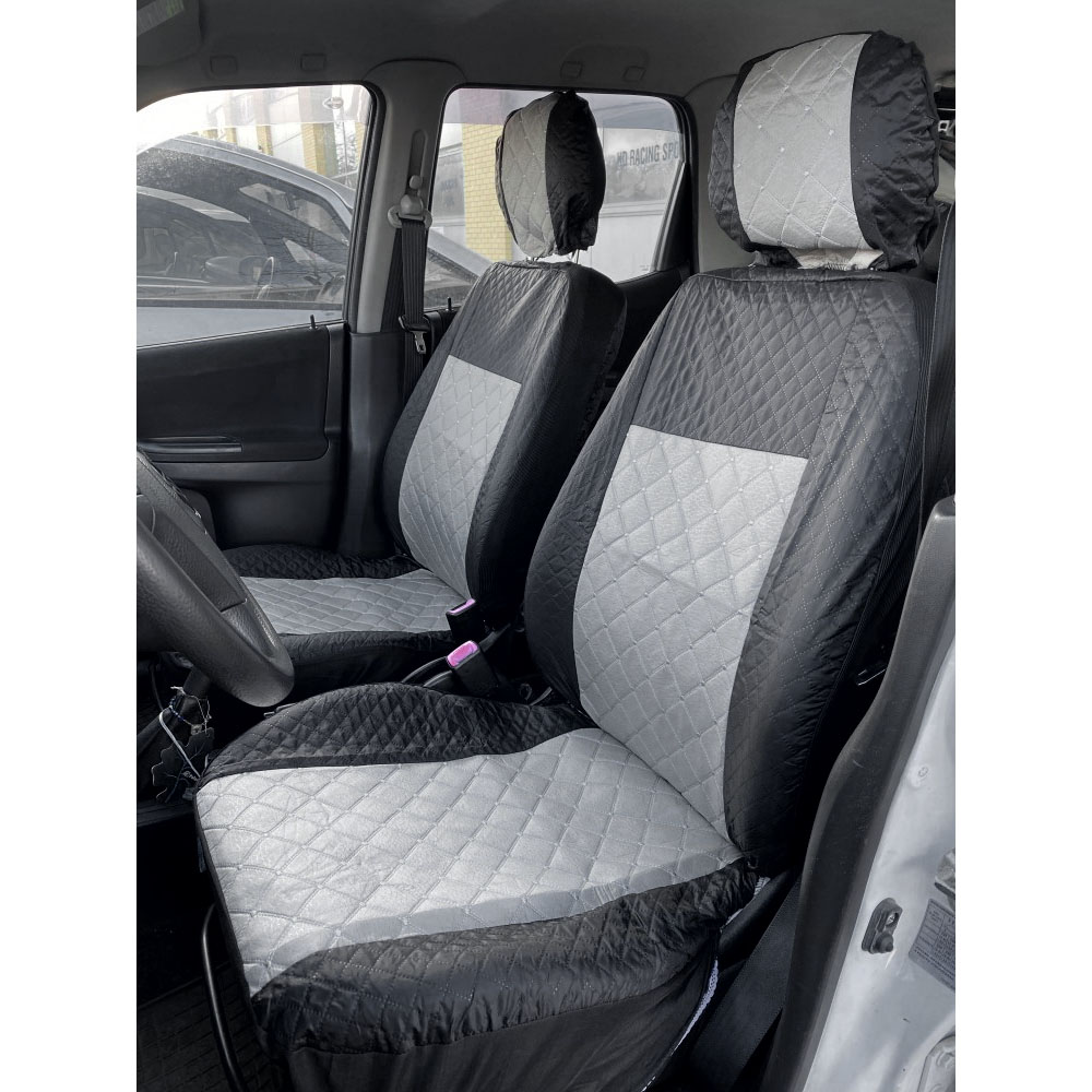 Univerzális fekete/szürke steppelt üléshuzat szett UL-AG23002BG