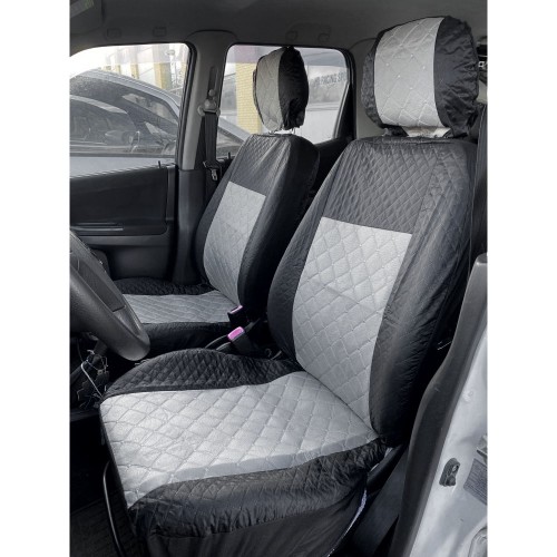 Univerzális fekete/szürke steppelt üléshuzat szett UL-AG23002BG