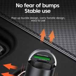 Autós szivargyújtós telefon töltő mini adapter USB-C, USB-A  (PD/QC), max 100W 12/24V 13133